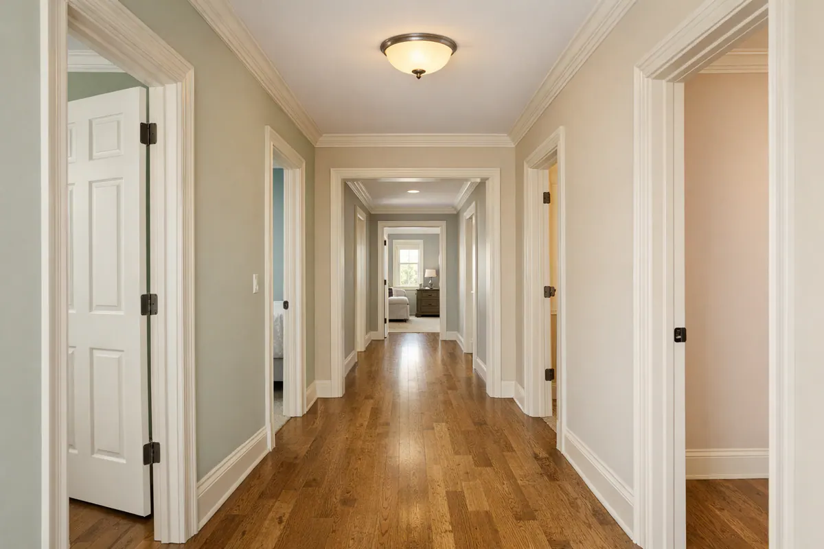 Consistent trim through connected rooms