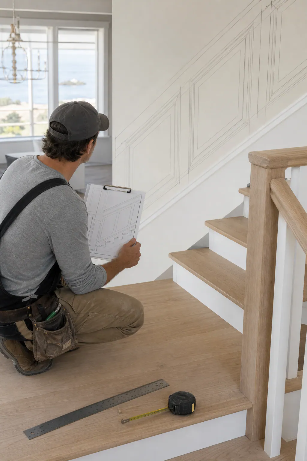 Measured Stair Panel Layout at Landing