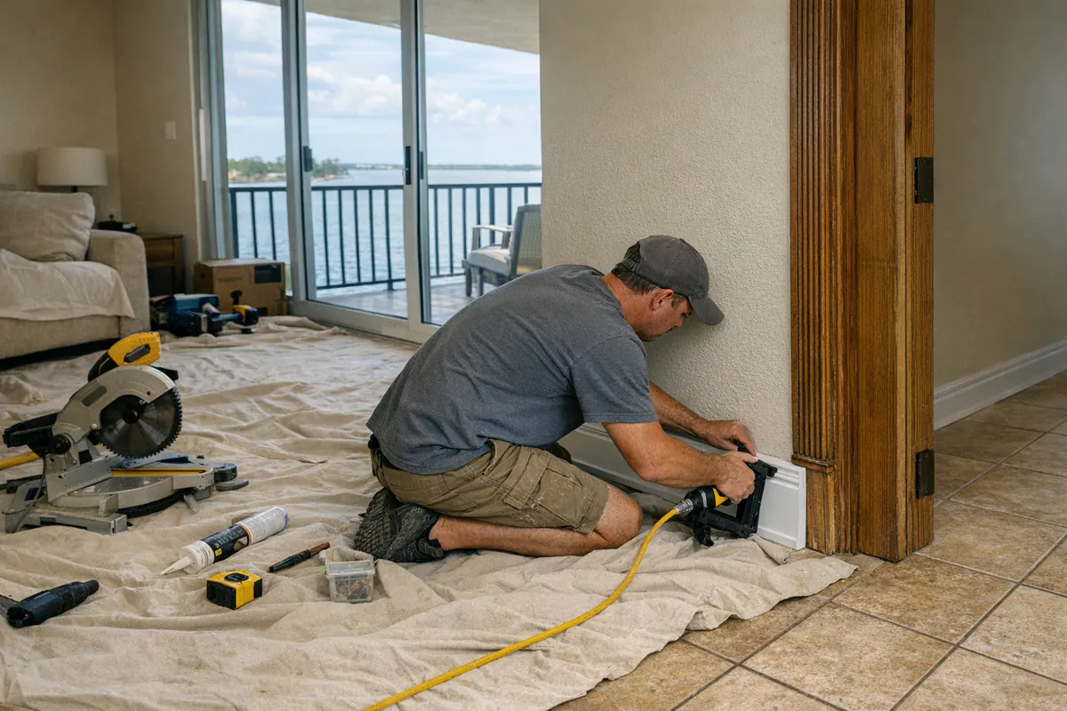 Supporting 7 Condo Remodel Trim Installation