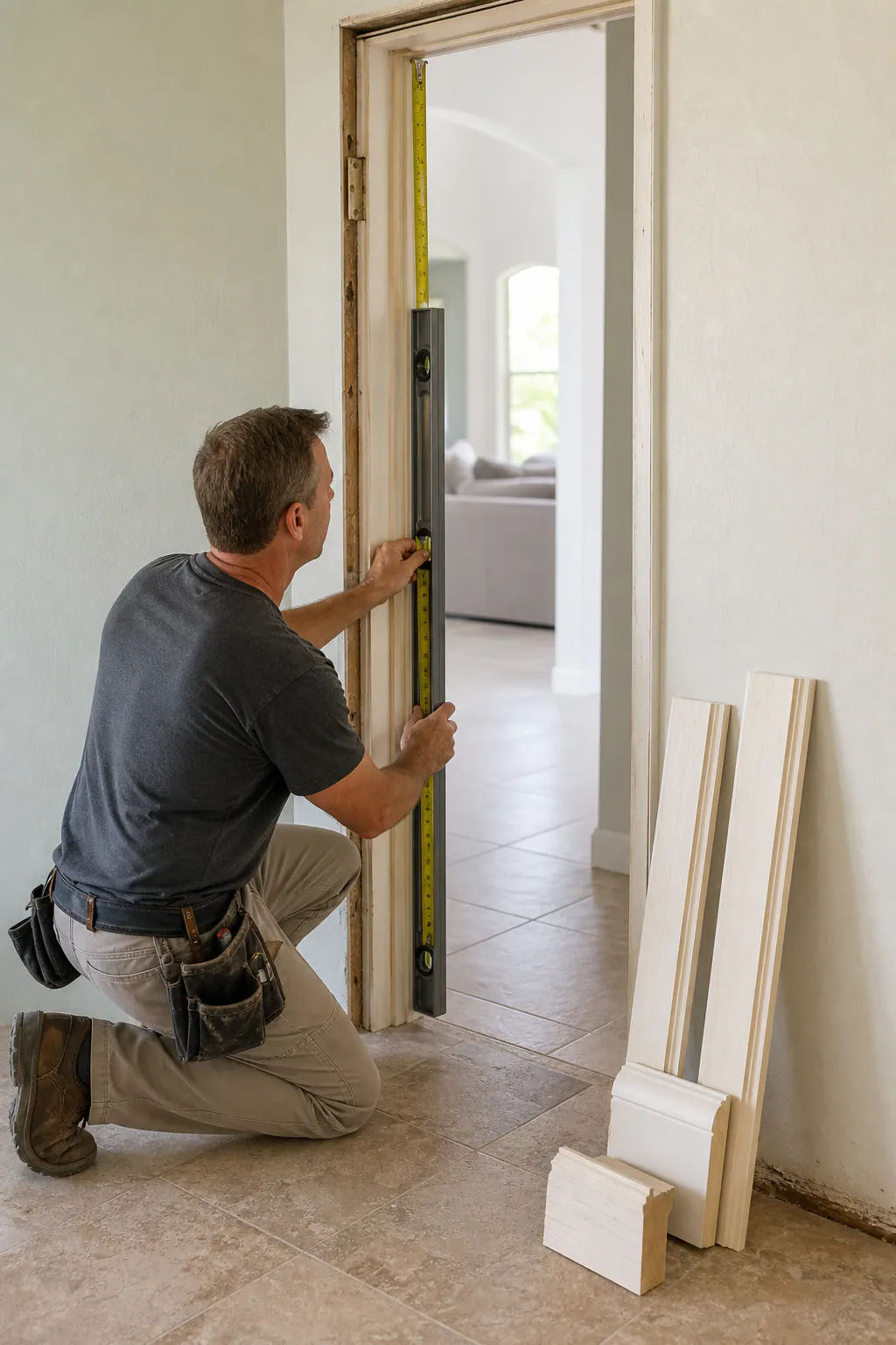 Supporting 2 Finish Carpenter Checking Existi