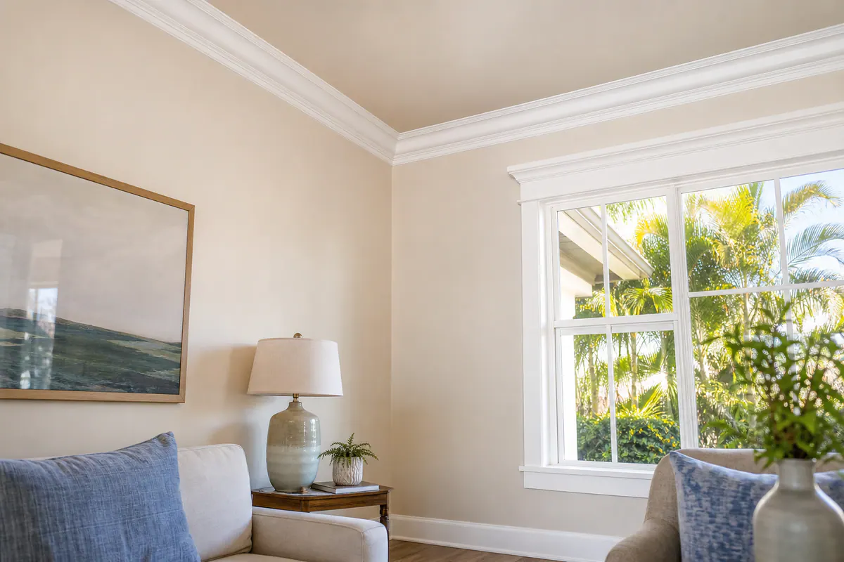 Clean Crown and Window Trim Details