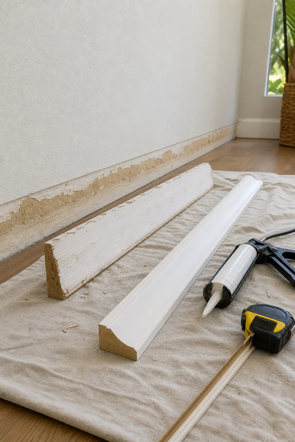 Replacing Damaged Baseboard