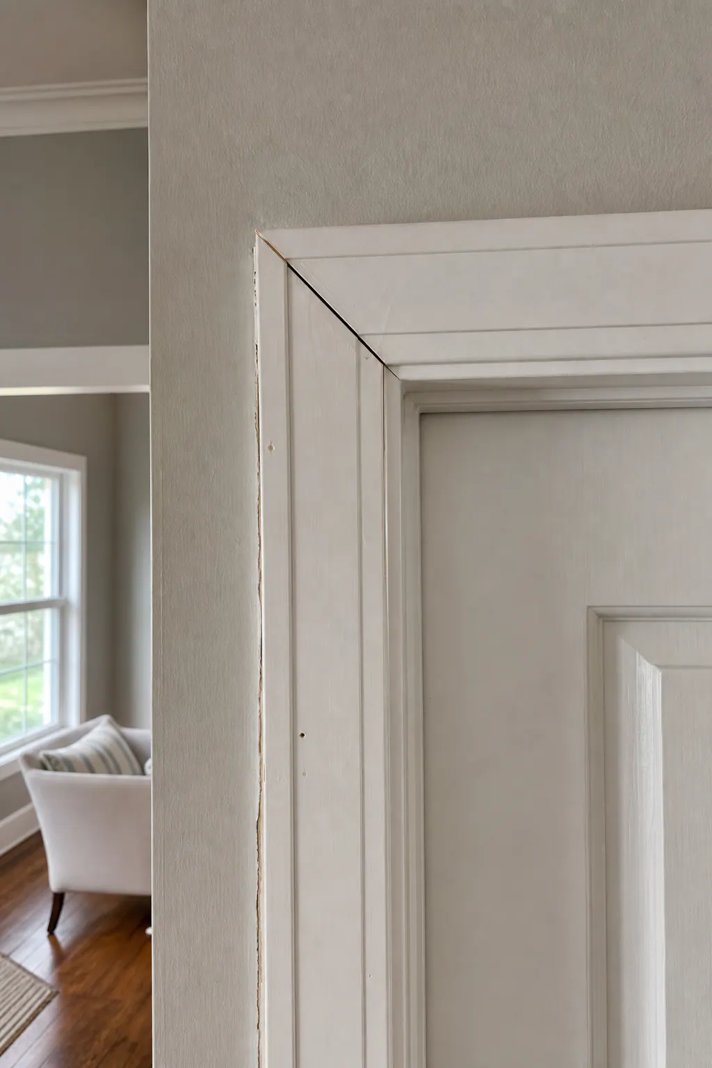 Inspecting Loose Door Casing and Open Seams