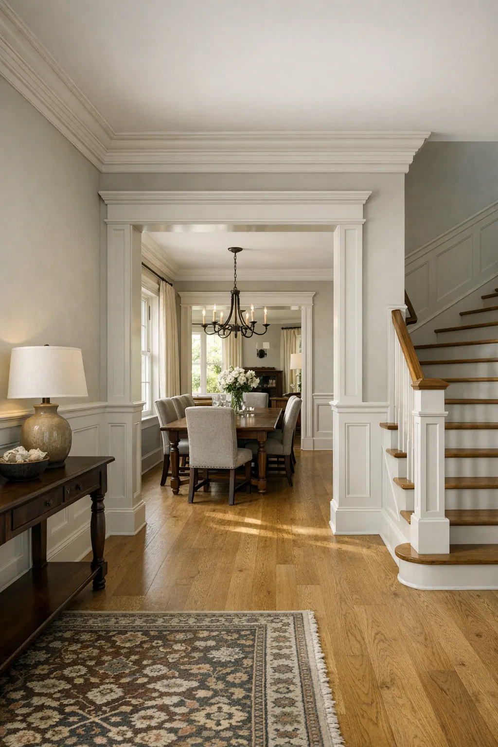 Raised Panels in a Formal Foyer
