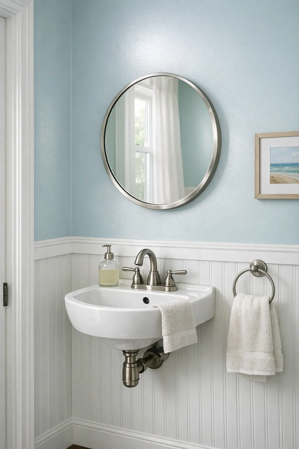 Beadboard in a Powder Room