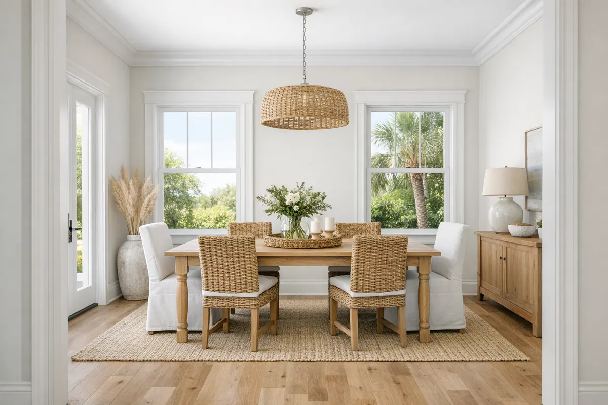 Dining Room Windows with Visual Payoff