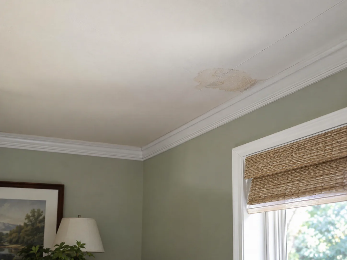 Staining near the ceiling line