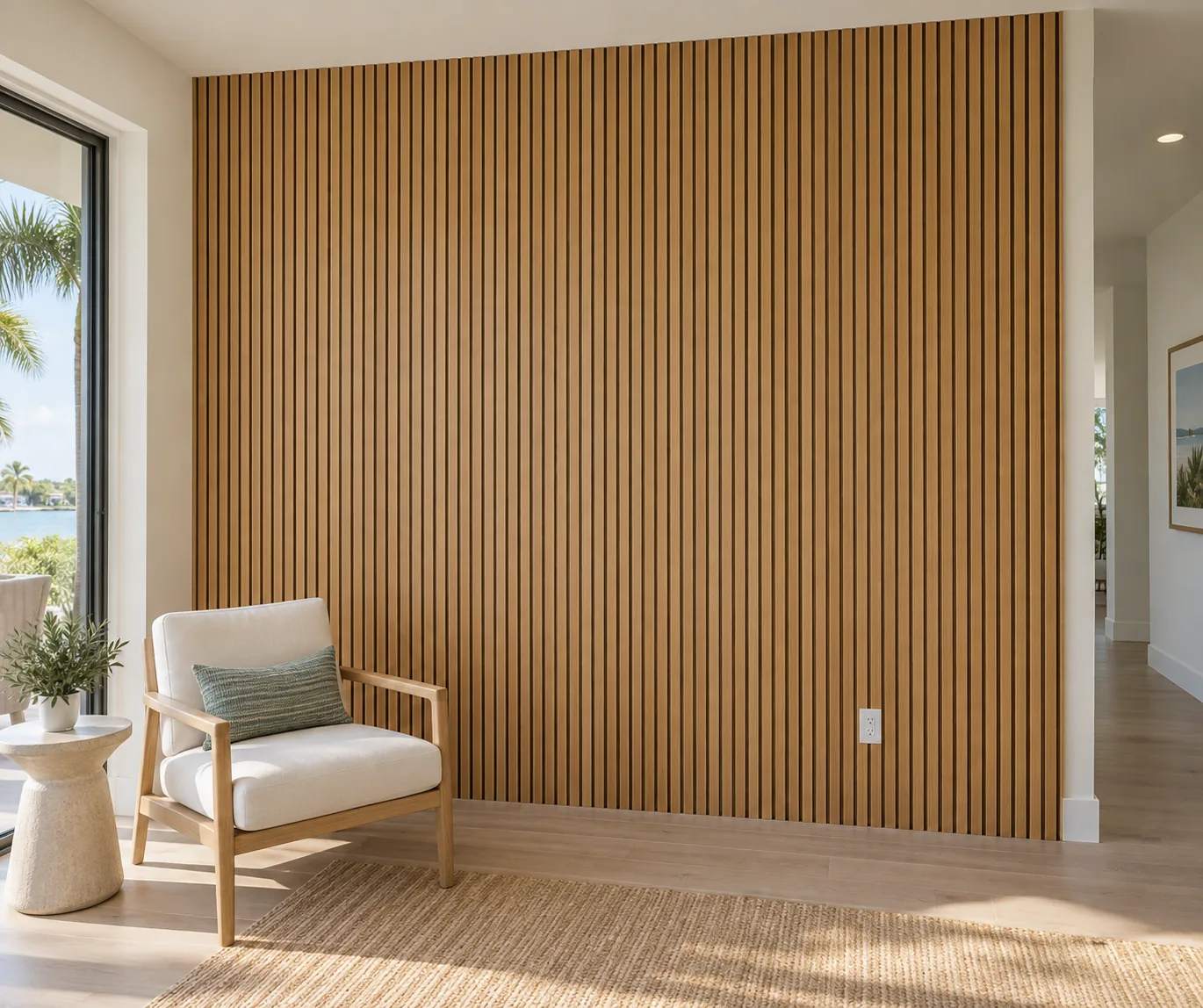 Finished standalone slat wall