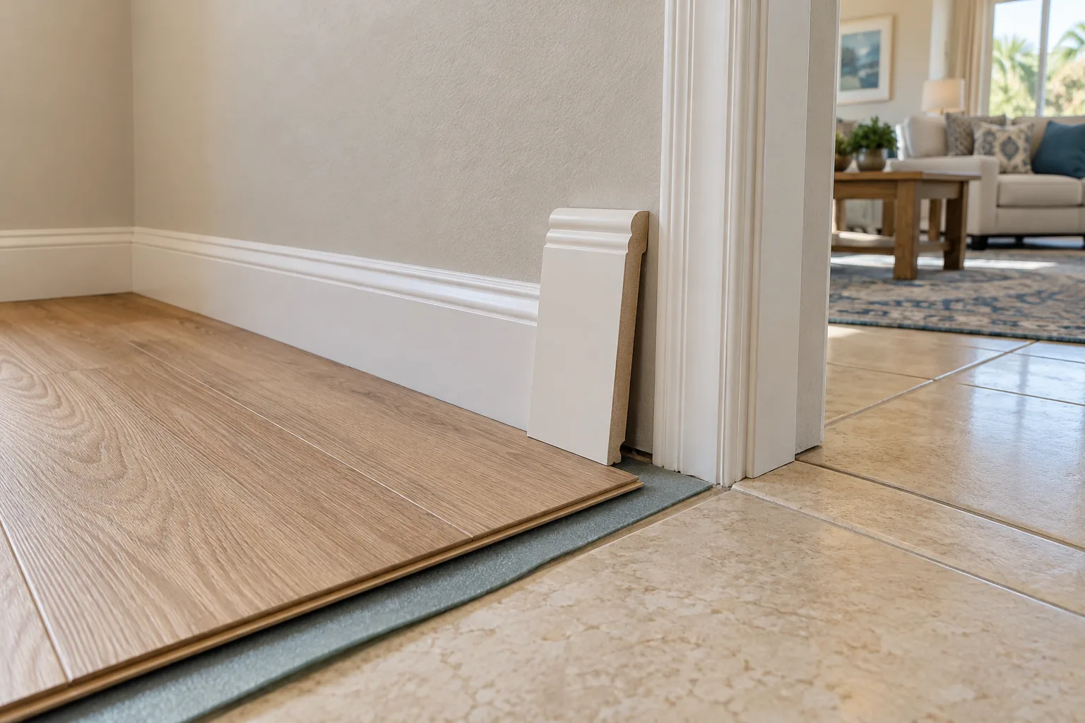 Checking the finish at a doorway